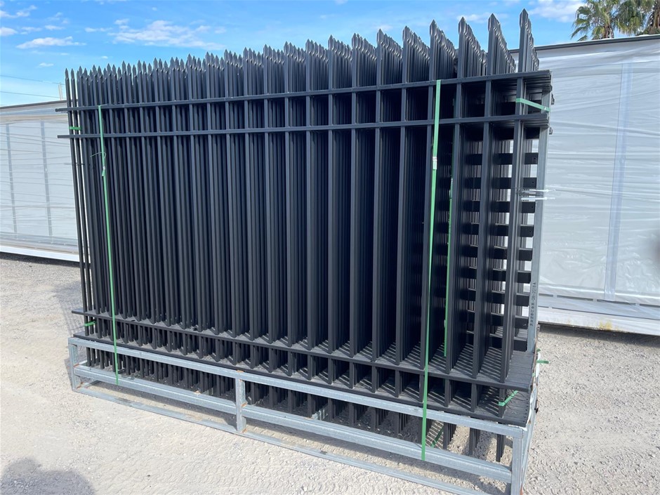 Galvanised Steel Spear Fence (Unused)