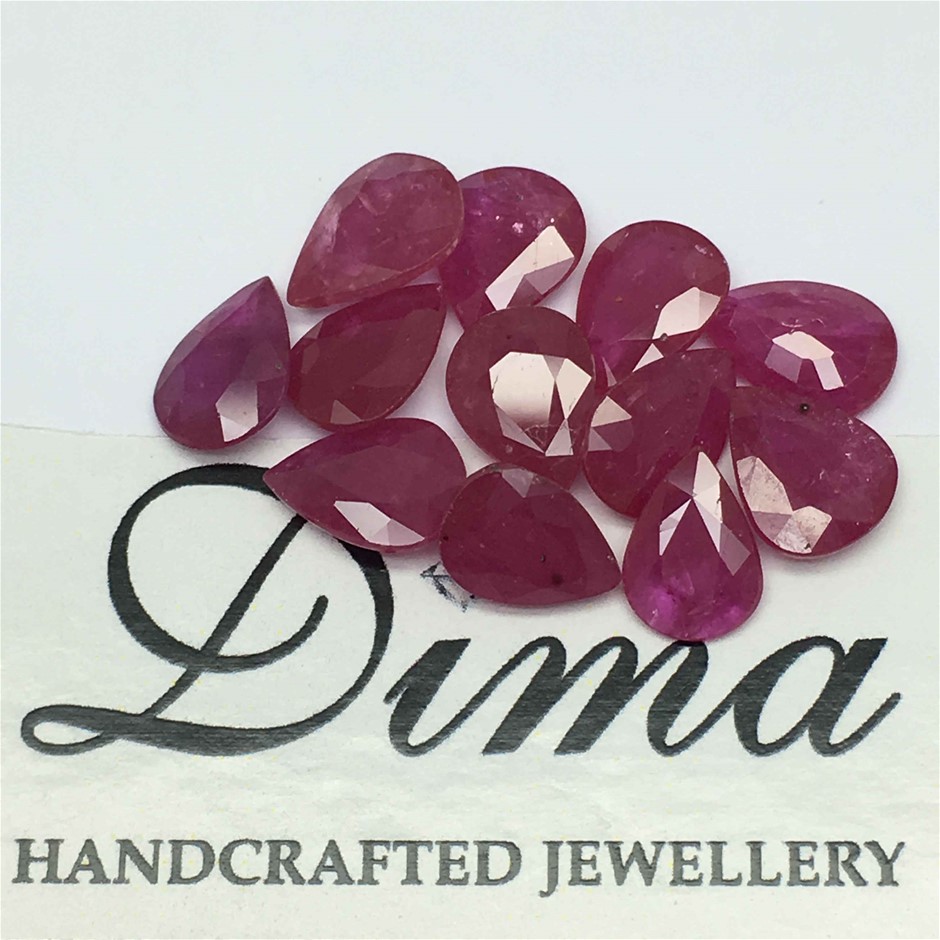 Twelve Loose Ruby, 12.63ct in Total