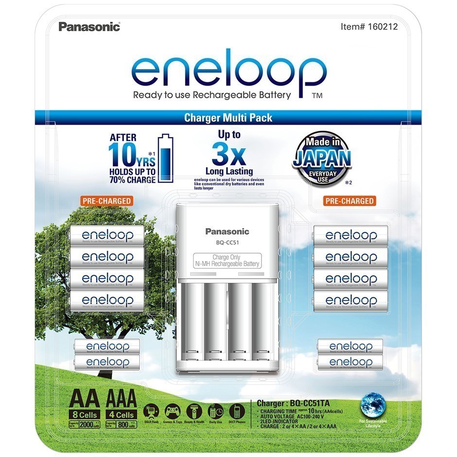 PANASONIC Eneloop Rechargeable Battery Pack. N.B. Damaged packaging.