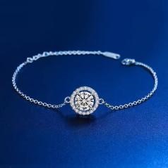 Elegant 18K White Gold Plated Simulated Diamond Bracelet