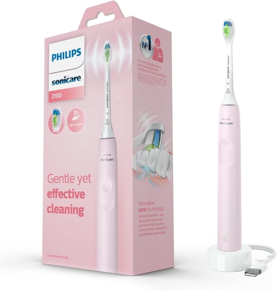 PHILIPS Sonicare 2100 Electric Toothbrush, Sugar Rose, HX3651/31. NB: Missi