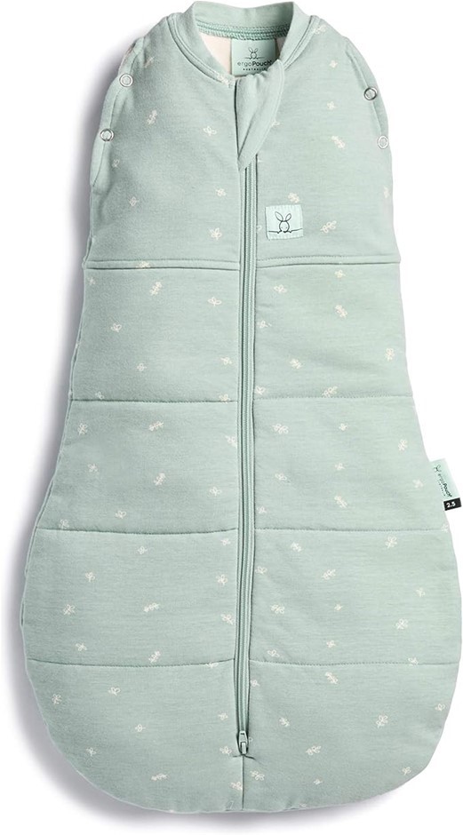 ERGOPOUCH Organic Cotton Cocoon Swaddle Bag, 0-3 Months, 2.5 TOG, Sage. Bu