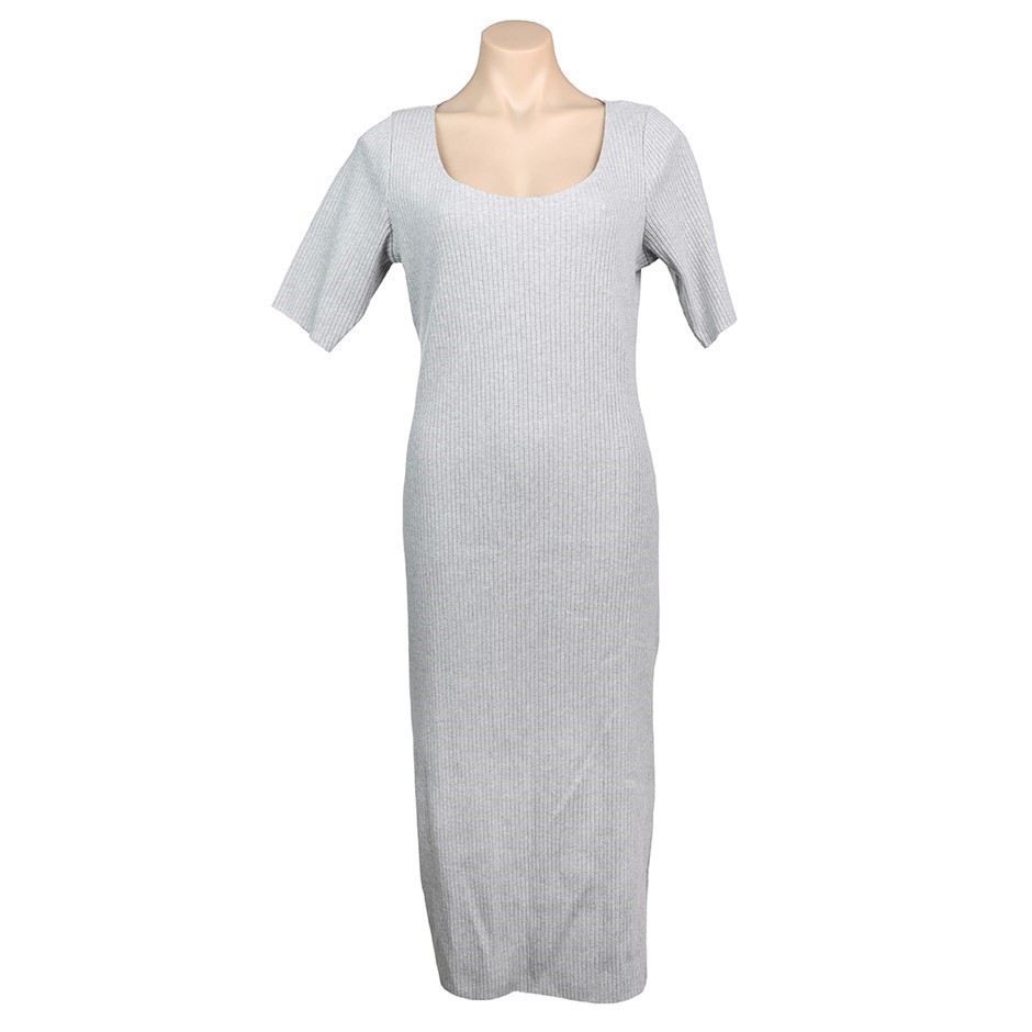 CALVIN KLEIN JEANS Women's Ribbed Dress, Size XL, Cotton/Elastane, Pearl He