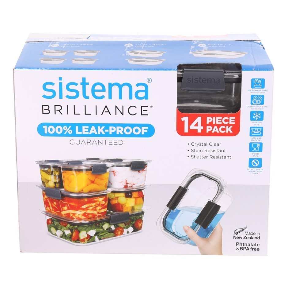 SISTEMA 14pc Brilliance Containers, 100% Leak Proof. NB: Minor use.