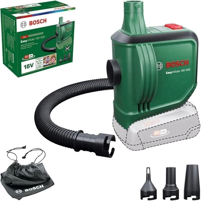 BOSCH 18V Cordless Air Pump Without Battery, 3 Nozzles Included, for Inflat