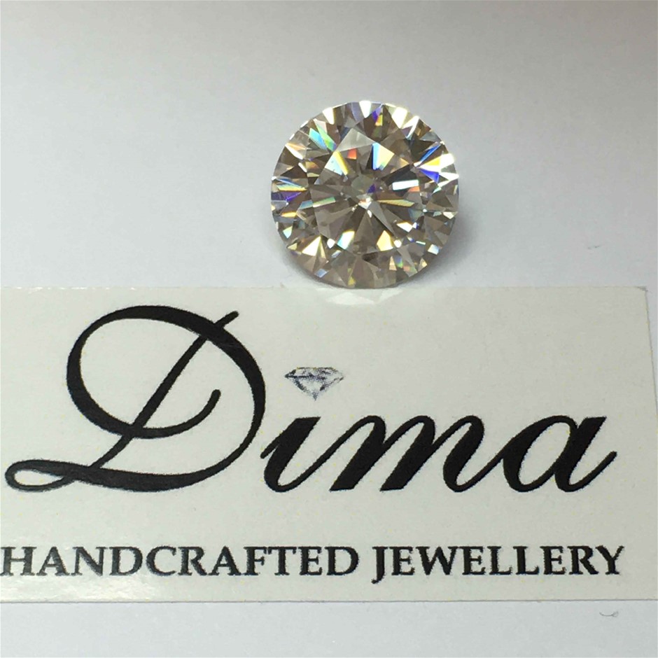 One Stone Moissanite Round 4.50ct with ID