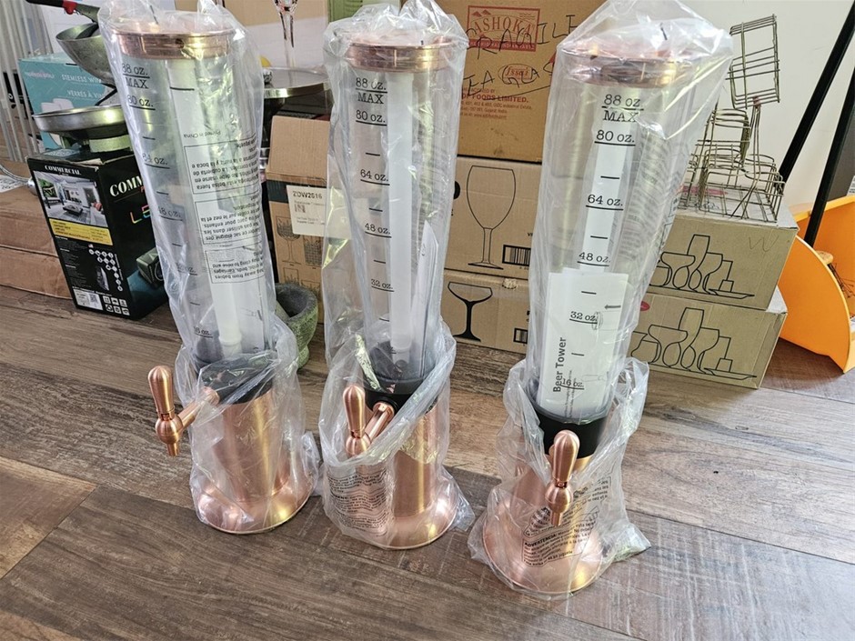 3x New Beer and Beverage Tower Dispensers