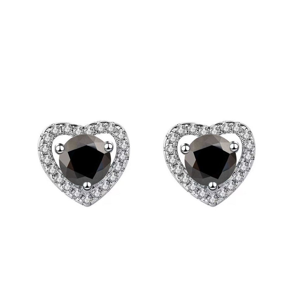 GRA-certified 2.00-Carat Black Moissanite Earrings
