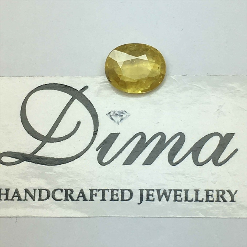 One Stone Yellow Sapphire Cushion 1.96ct.
