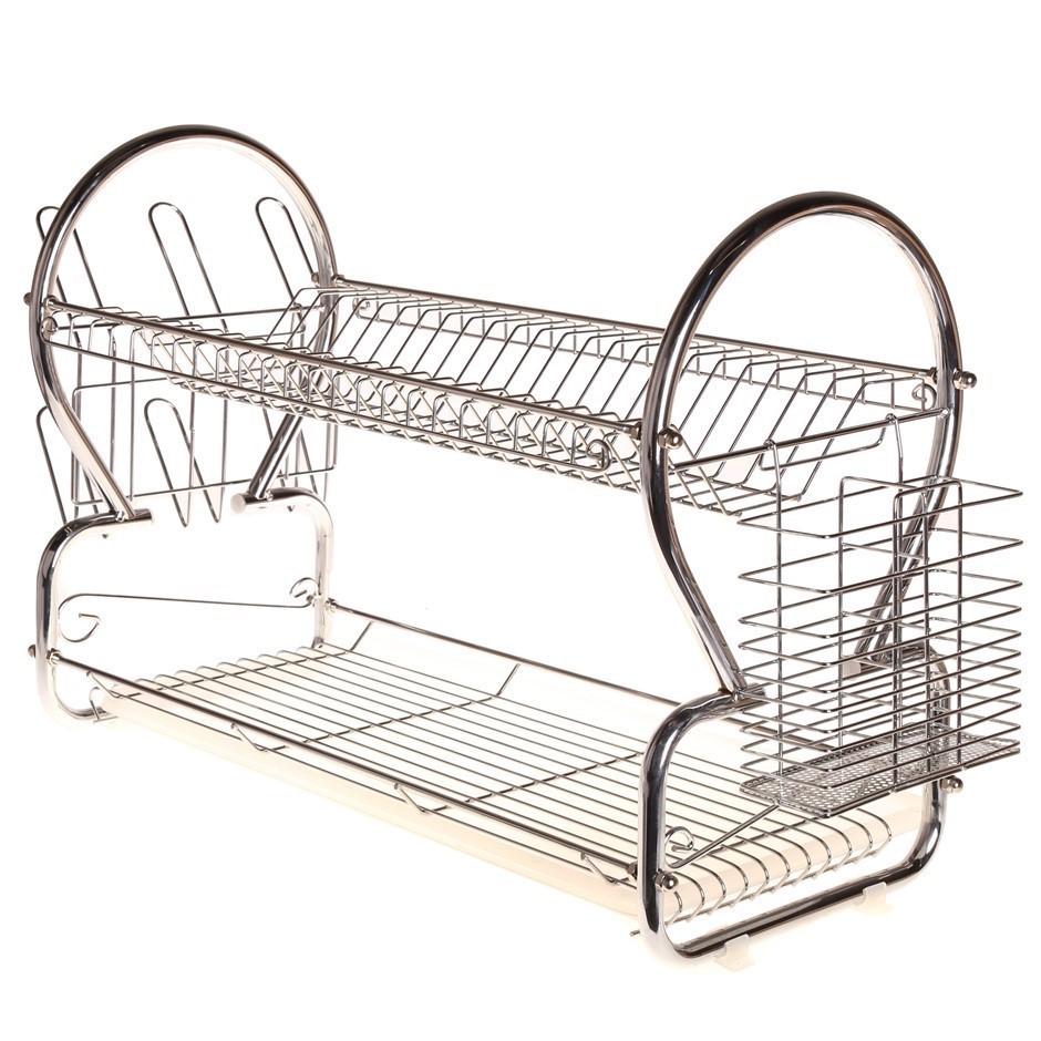 MAINONE 2-Layer Steel Dish Rack, Size: L68xW247xH392mm. Chrome Plated. Buy
