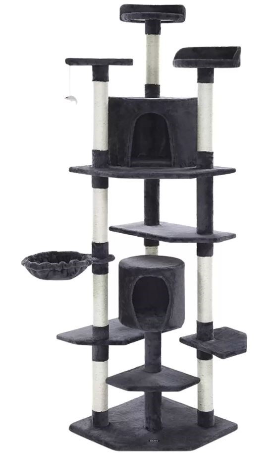 I.PET Cat Tree, 203cm, Grey. NB: Not in original packaging, may have missin