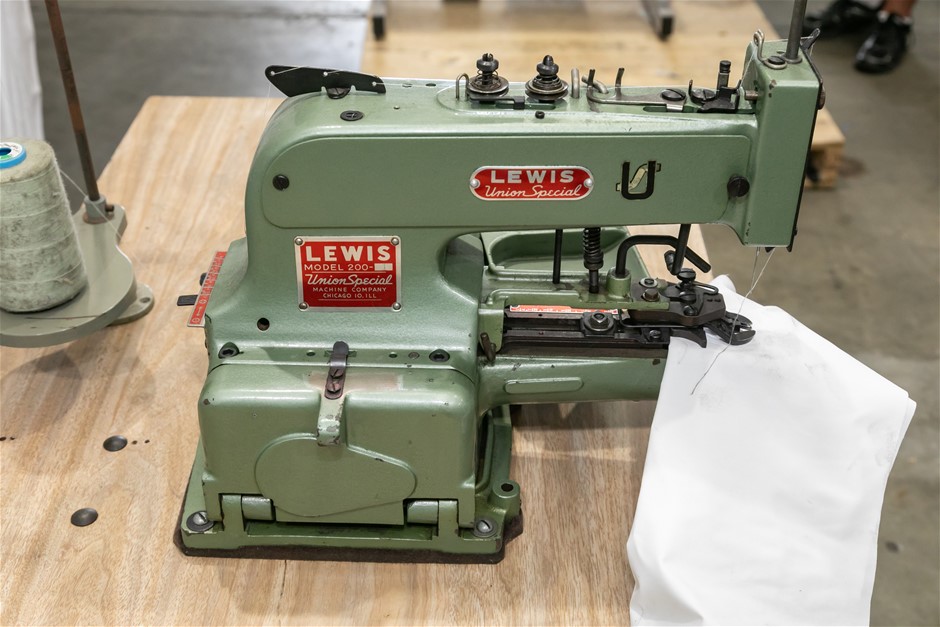Lewis Model 200 Union Special Button Industrial Sewing Machine Auction ...