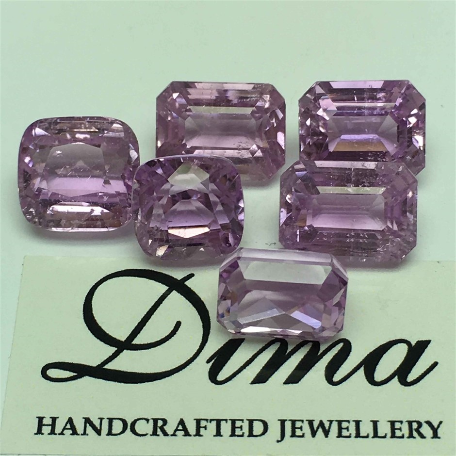 Six Stones Kunzite Cushion - E/C 45.10ct