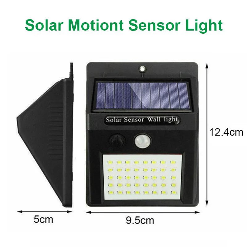 Solar-Powered Outdoor Motion Sensor LED Wall Light(2pcs)