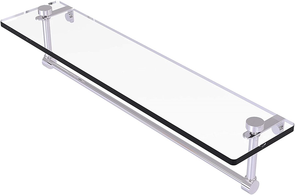 ALLIED BRASS 22 Inch Glass Vanity Shelf, 55.9 x 12.7 x 12.7 cm.