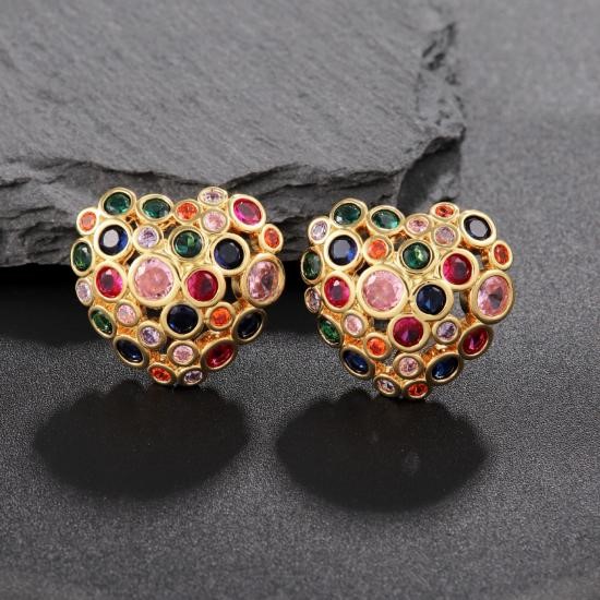 Elegant 18K Yellow Gold plated Simulated Diamond Earrings