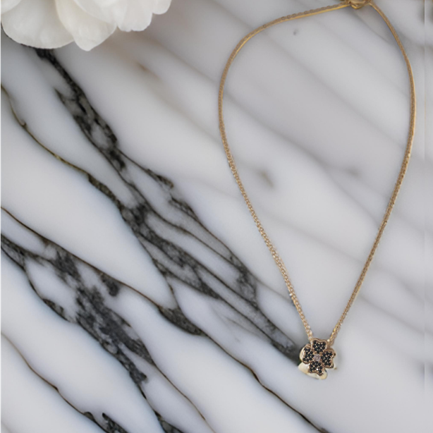 Elegant 18K Yellow Gold plated Simulated Diamond Necklace