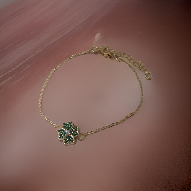 Elegant 18K Yellow Gold plated Simulated Diamond Bracelet