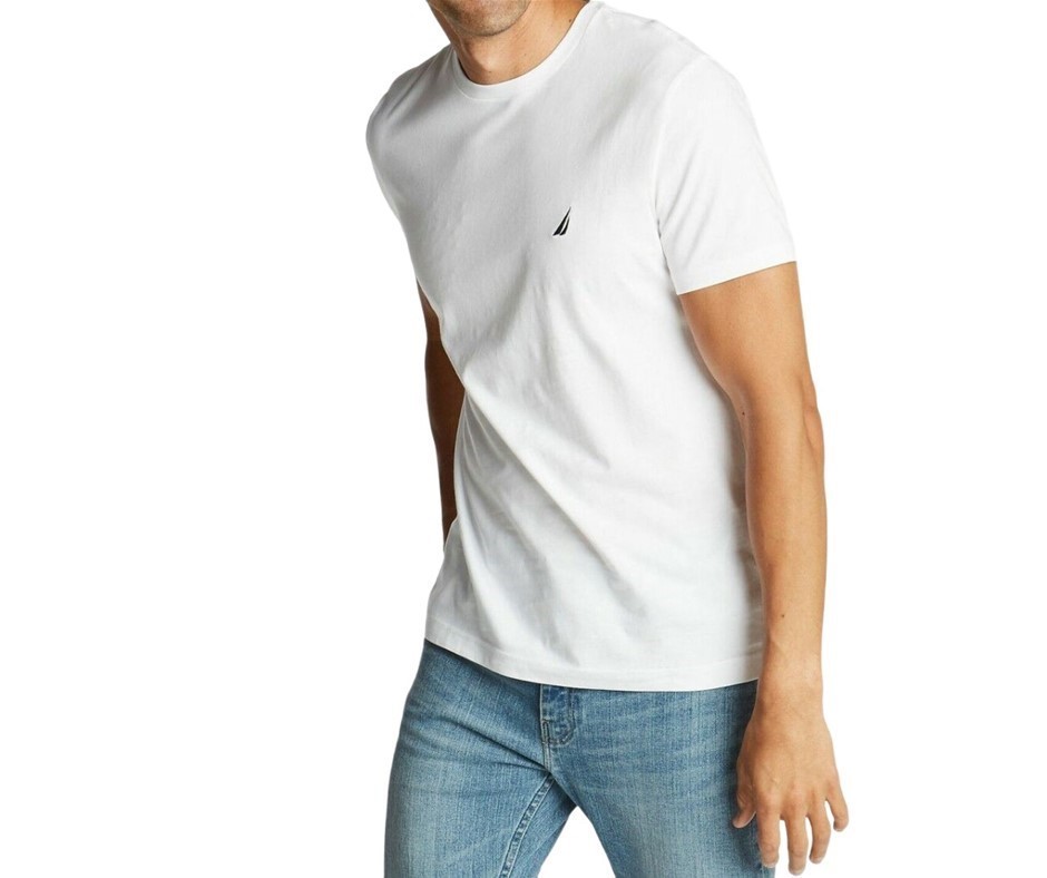 3pk NAUTICA Men's Kyson Tees, Size 2XL, 100% Cotton, White (908), N1K01974.