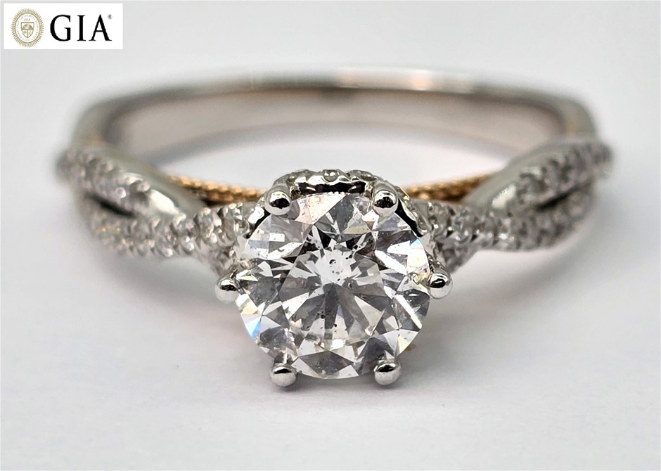 No Reserve 1.24 Carat GIA Certified Diamond And White