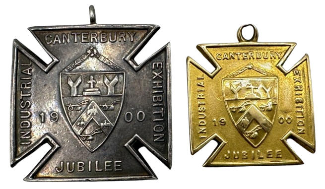 Canterbury Jubilee Industrial Exhibition, 1900, Home Industries, struck in gold (6.8g, 22x22mm)
