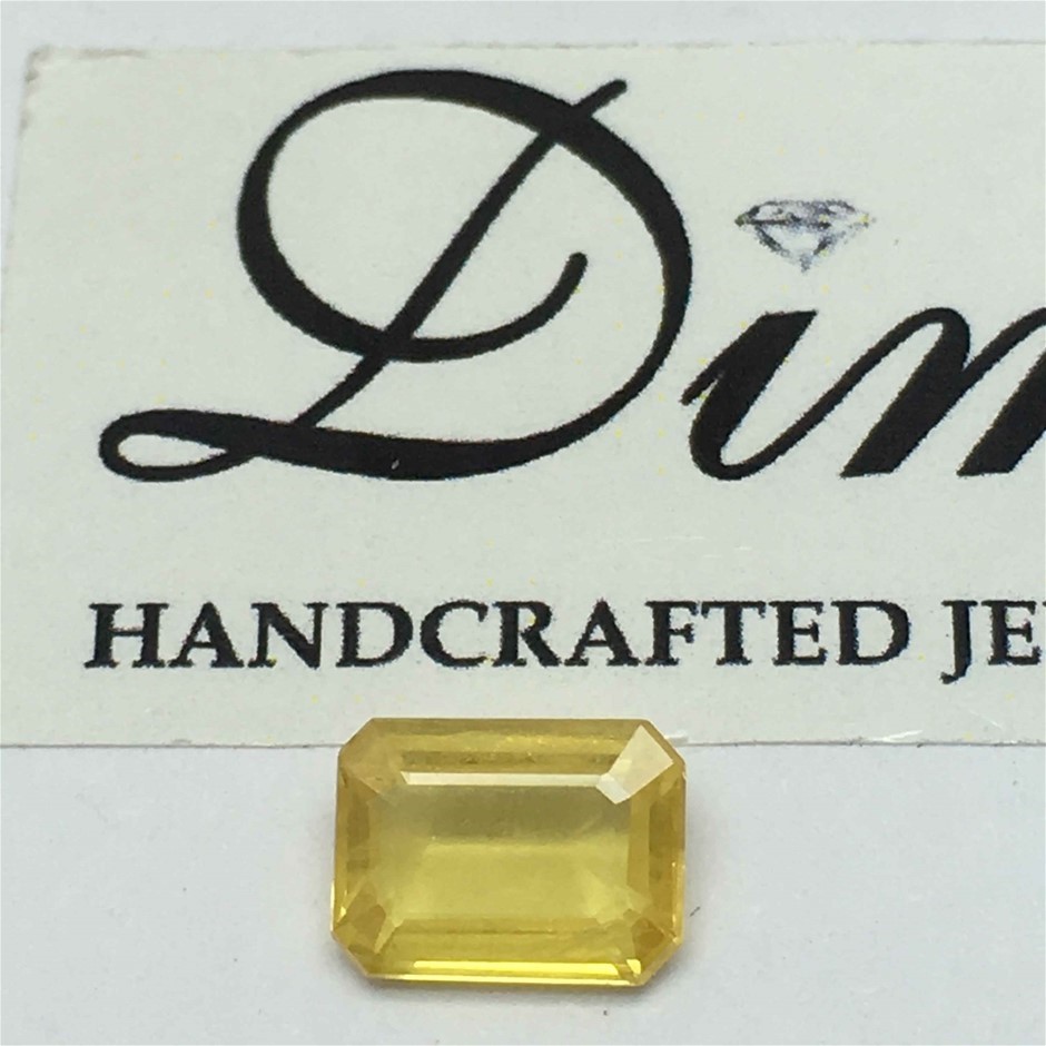 One Stone Yellow Sapphire Emerald Cut 1.57ct