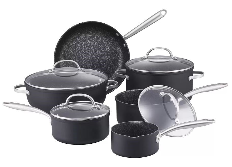 RACO ScratchGuard Non-Stick Cookware Set, 6 Piece, Black. NB: Minor use, no