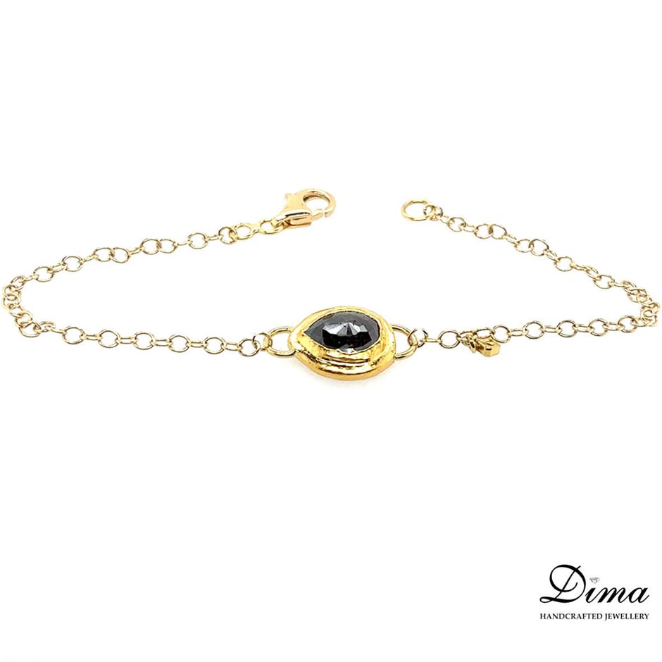 18K Yellow Gold Black Diamond Bracelet