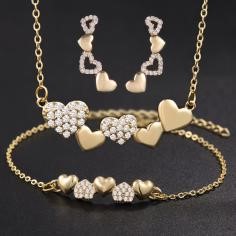 Elegant 18K Yellow Gold plated Simulated Diamond Set