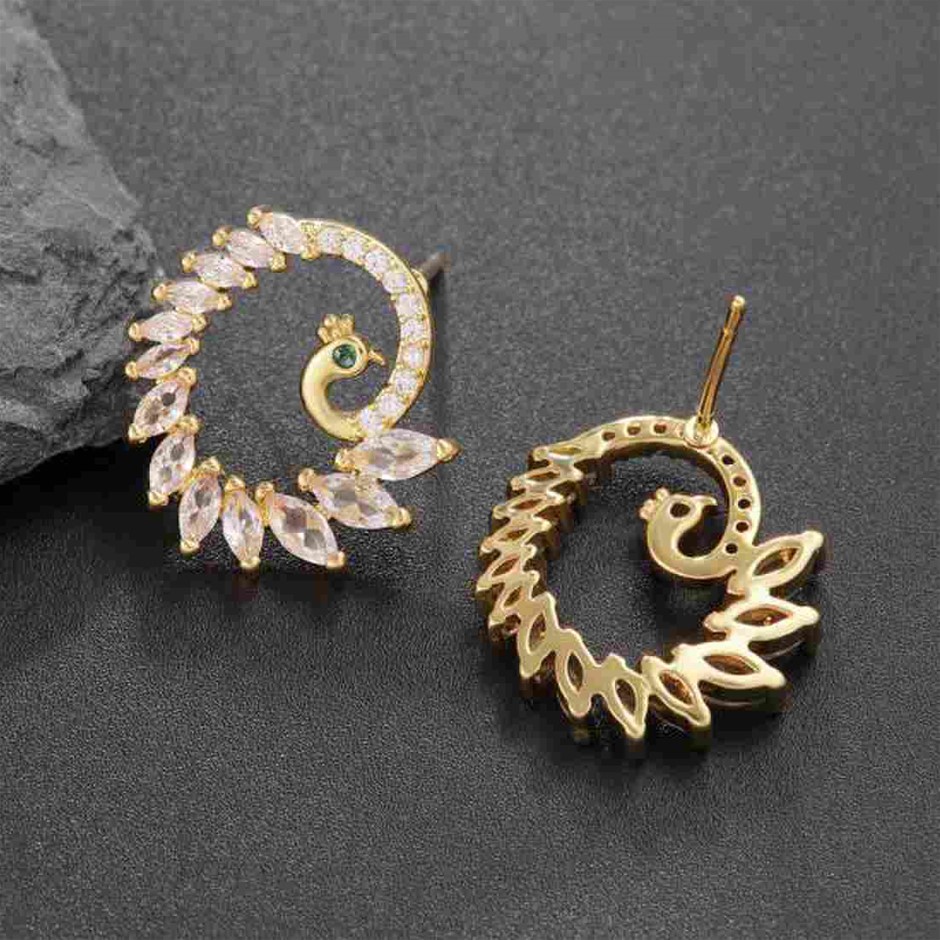 Elegant 18K Yellow Gold plated Simulated Diamond Earrings