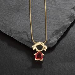 Elegant 18K Yellow Gold plated Simulated Diamond Necklace