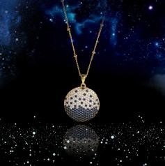 Elegant 18K Yellow Gold plated Simulated Diamond Necklace