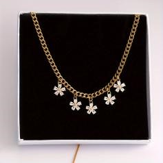 Elegant 18K Yellow Gold plated Simulated Diamond Necklace