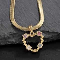 Elegant 18K Yellow Gold plated Simulated Diamond Necklace