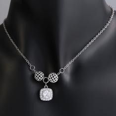 Elegant 18K White Gold plated Simulated Diamond Necklace