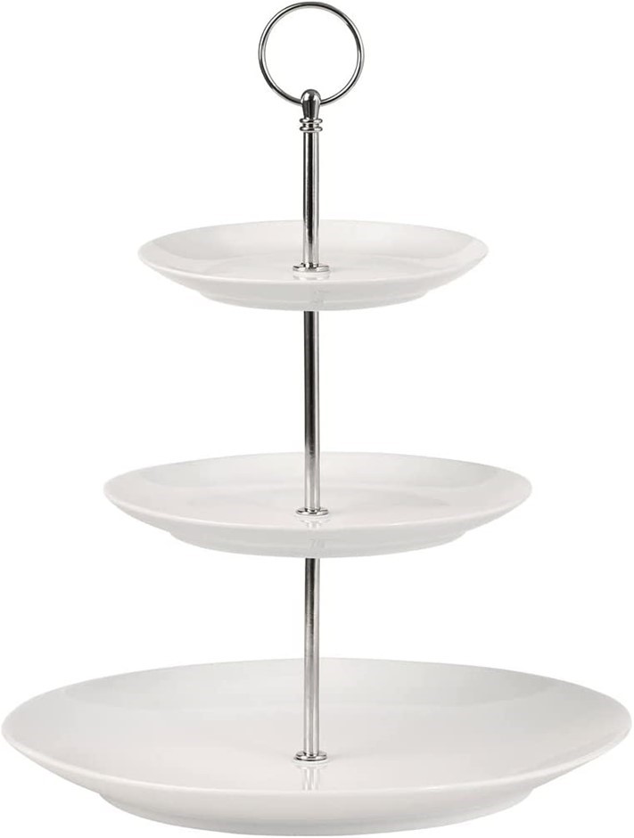 MAXWELL & WILLIAMS White Basics 3 Tiered Cake Stand. NB: Slightly Damaged P