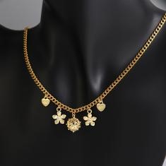 Elegant 18K Yellow Gold plated Simulated Diamond Necklace