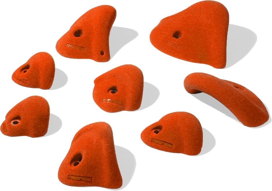 Set of 8 x NICROS Pinch Hold Climbing Dunes, Orange.