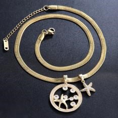 Elegant 18K Yellow Gold plated Simulated Diamond Necklace