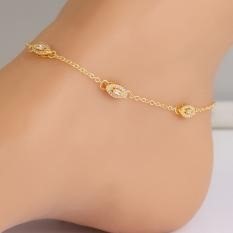 Elegant 18K Yellow Gold plated Simulated Diamond anklet