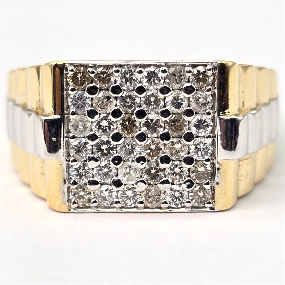 No Reserve Ex-Retail Mens Diamond And Gold Rings