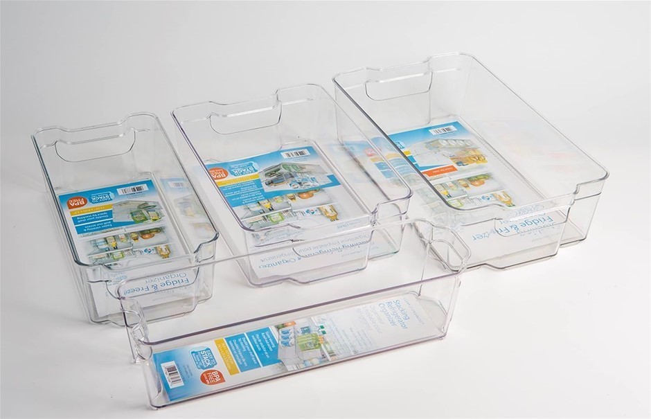 DIAL INDUSTRIES, Inc.Fridge, Kitchen Pantry Stackable Organizer Bins, Set o