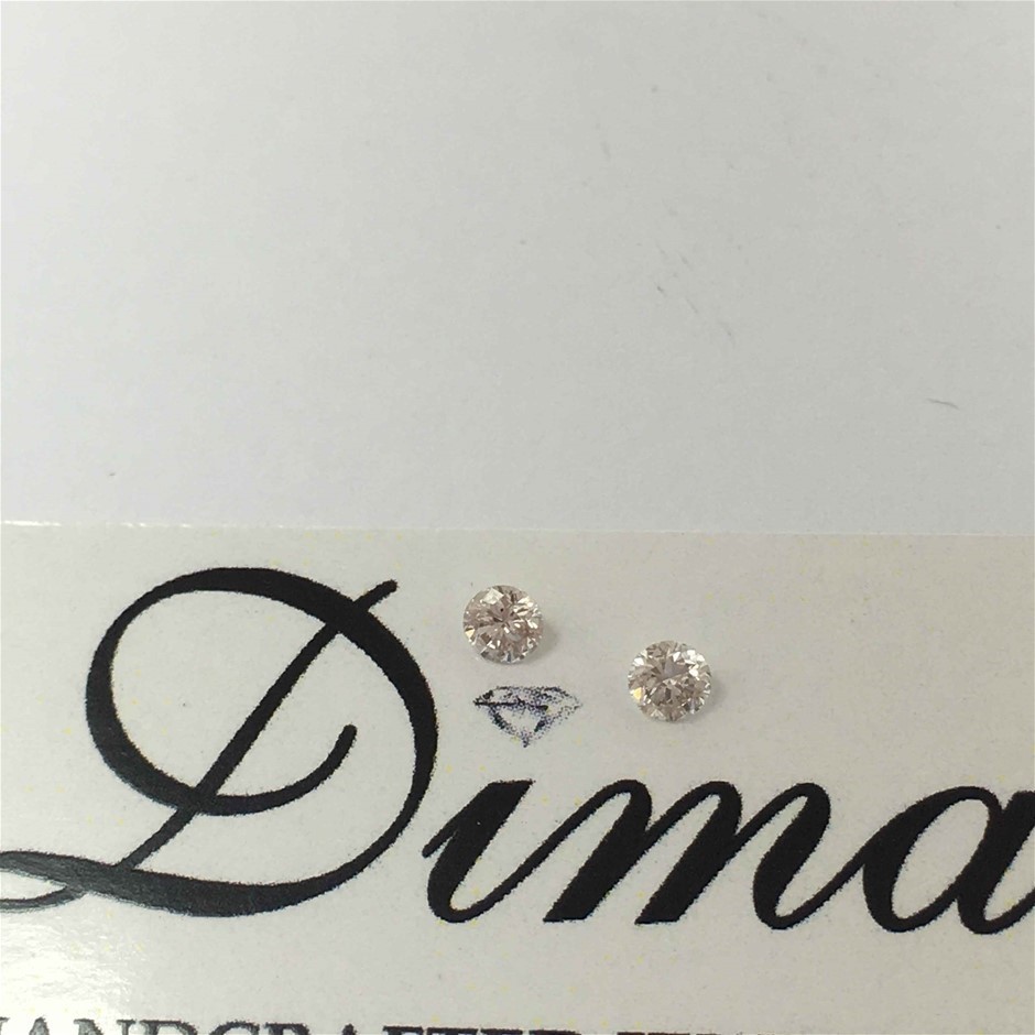 0.068ct Two Stones  Pink Diamond Round