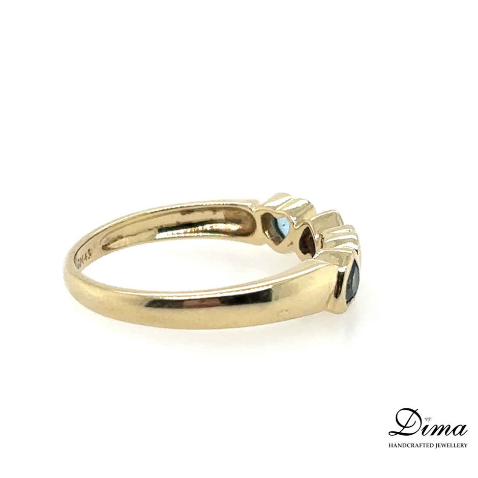 9ct Yellow Gold 3.20ct Oval Blue Topaz Ring