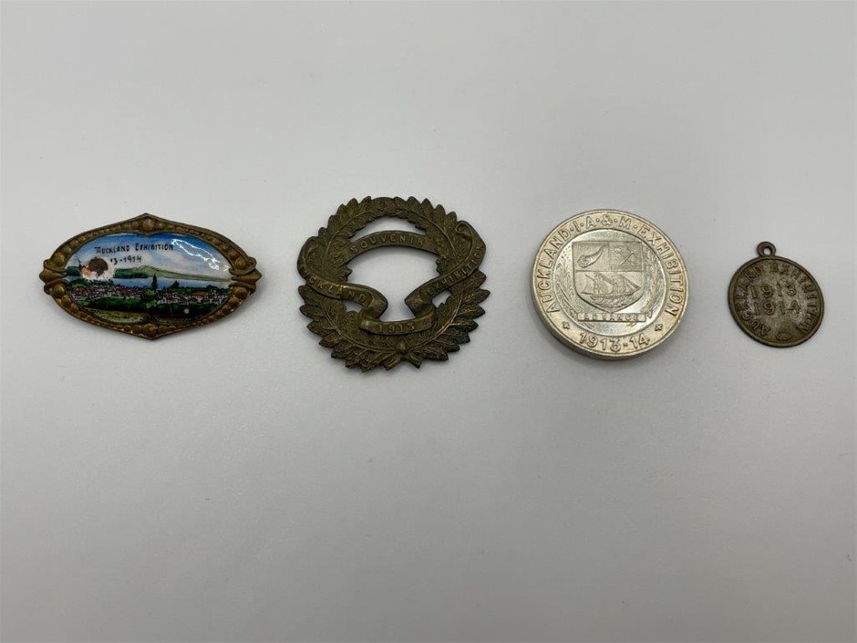4 x Asstd Exhibition medals/brooch/badge, Cir.1913-14, fine, rare