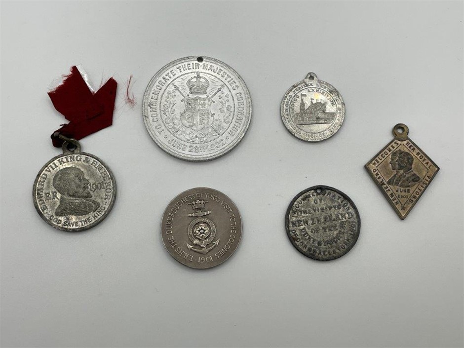6 x Asstd. Medals incl. Coronation Day, Royal visits etc. Cir.1901-02