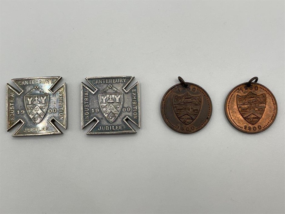 4 x Assorted 1900 Canterbury Jubilee Exhibition medals, extremely fine