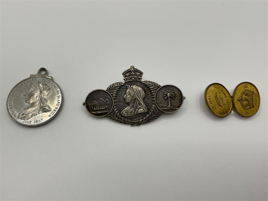 3 x Assorted 1897 Queen Victoria Diamond Jubilee items