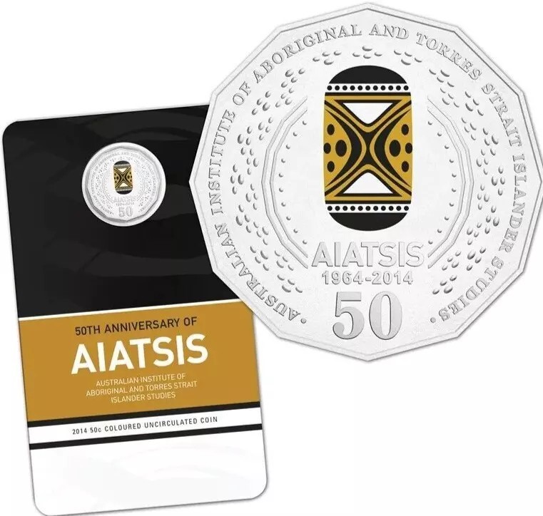 2014 Australia 50th Anniversary of AIATSIS RAM 50c Coloured Coin on ...