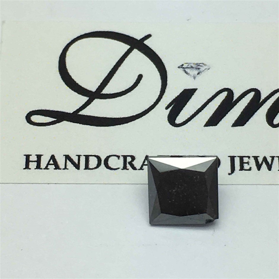 One Stone Black Diamond Square 1.86ct